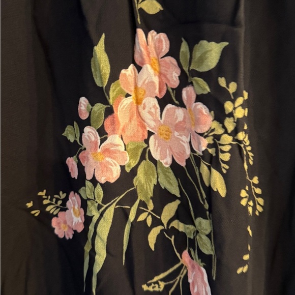 REFORMATION Women’s Black Floral Long Sleeve Mock Neck Valentin Crepe Midi Dress - Picture 3 of 6